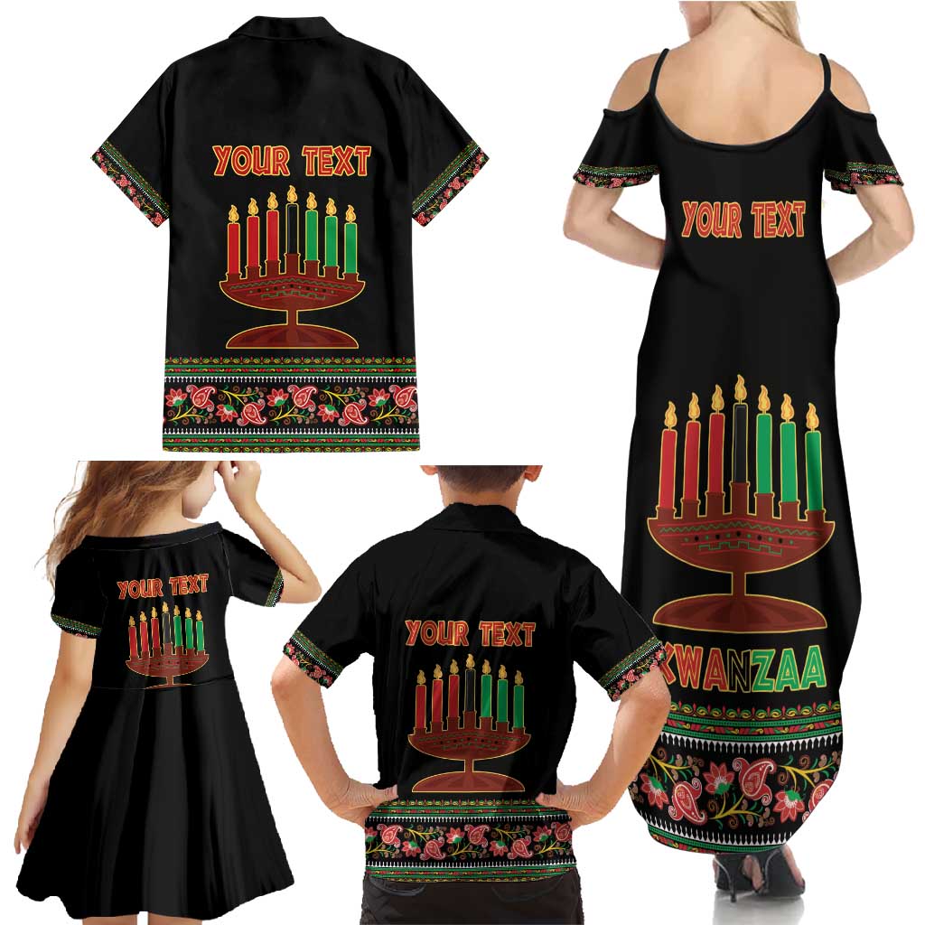 Personalized African-American Kwanzaa Family Matching Summer Maxi Dress and Hawaiian Shirt Dashiki Mix Paisley Pattern - Wonder Print Shop