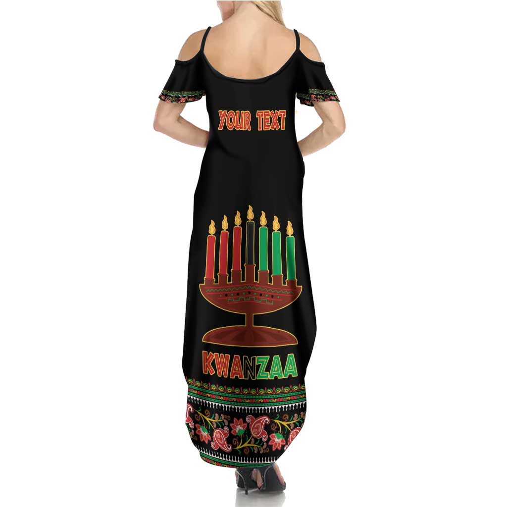 Personalized African-American Kwanzaa Family Matching Summer Maxi Dress and Hawaiian Shirt Dashiki Mix Paisley Pattern - Wonder Print Shop