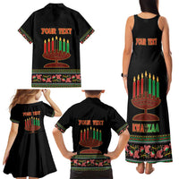 Personalized African-American Kwanzaa Family Matching Tank Maxi Dress and Hawaiian Shirt Dashiki Mix Paisley Pattern - Wonder Print Shop