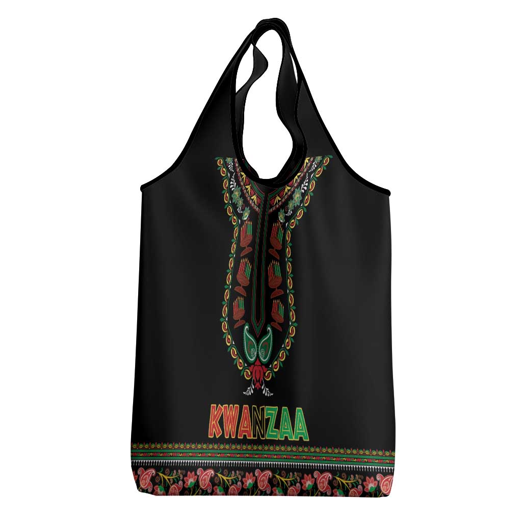 African-American Kwanzaa Grocery Bag Dashiki Mix Paisley Pattern