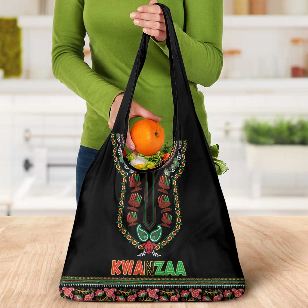 African-American Kwanzaa Grocery Bag Dashiki Mix Paisley Pattern