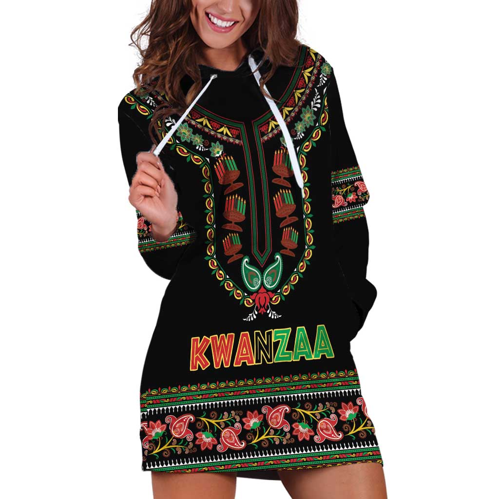 Personalized African-American Kwanzaa Hoodie Dress Dashiki Mix Paisley Pattern - Wonder Print Shop