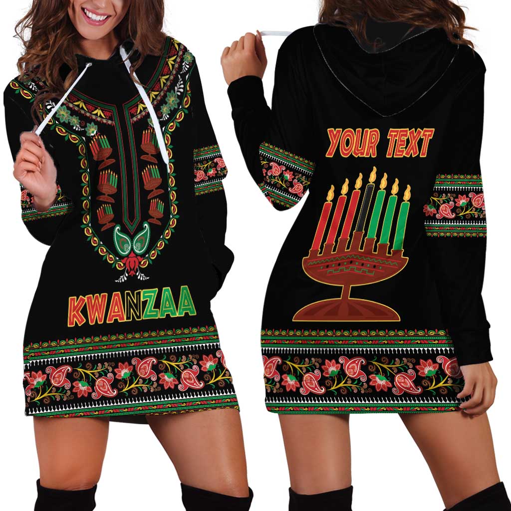 Personalized African-American Kwanzaa Hoodie Dress Dashiki Mix Paisley Pattern - Wonder Print Shop