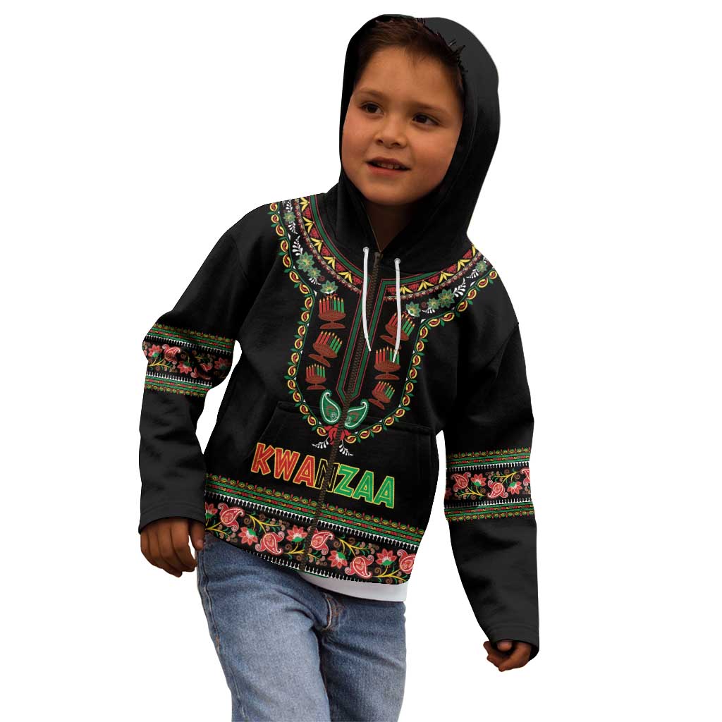 Personalized African-American Kwanzaa Kid Hoodie Dashiki Mix Paisley Pattern - Wonder Print Shop