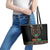 African-American Kwanzaa Leather Tote Bag Dashiki Mix Paisley Pattern - Wonder Print Shop