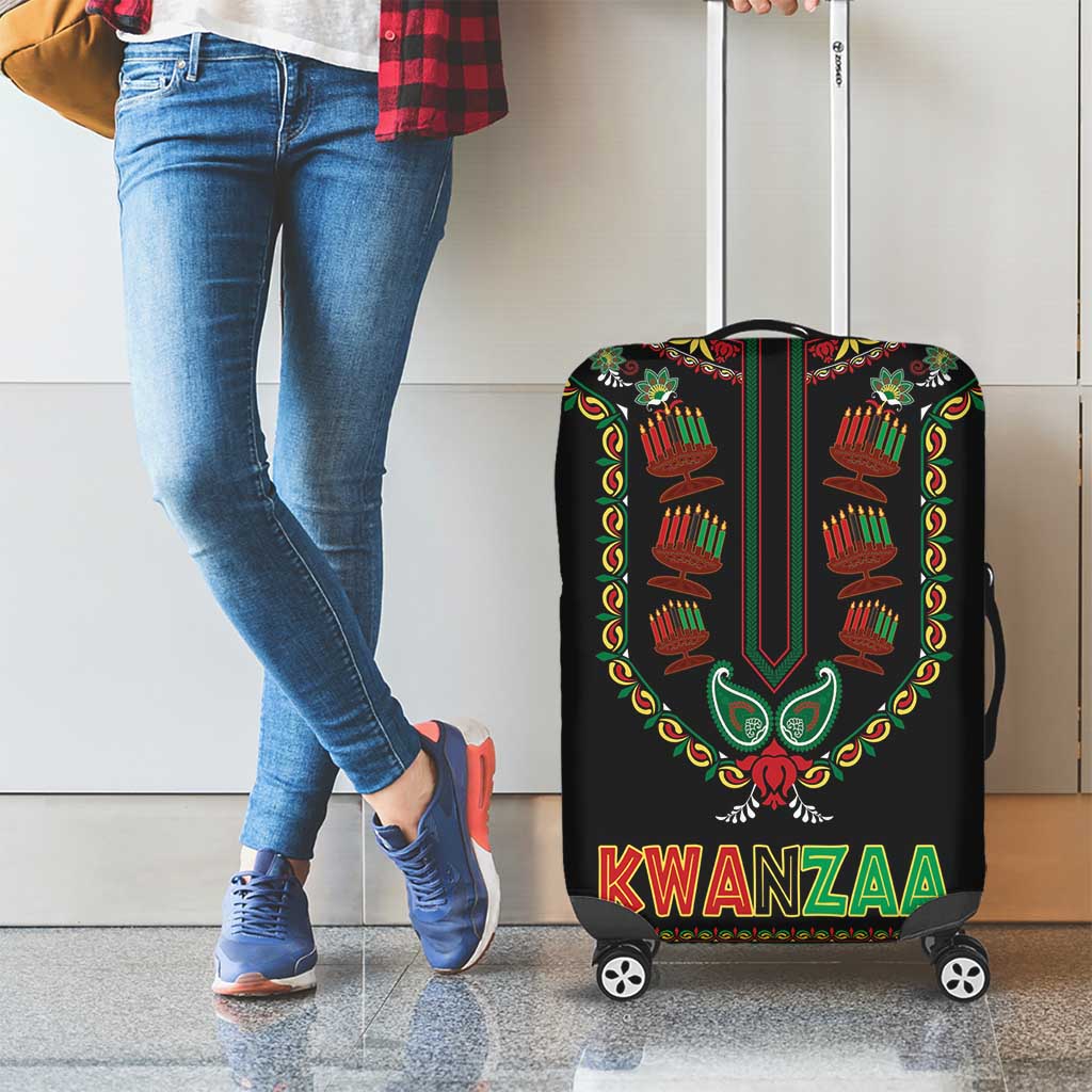 African-American Kwanzaa Luggage Cover Dashiki Mix Paisley Pattern - Wonder Print Shop