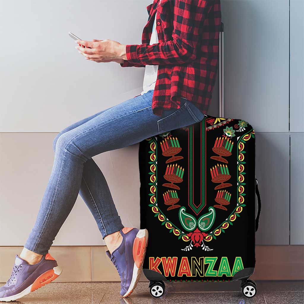 African-American Kwanzaa Luggage Cover Dashiki Mix Paisley Pattern - Wonder Print Shop
