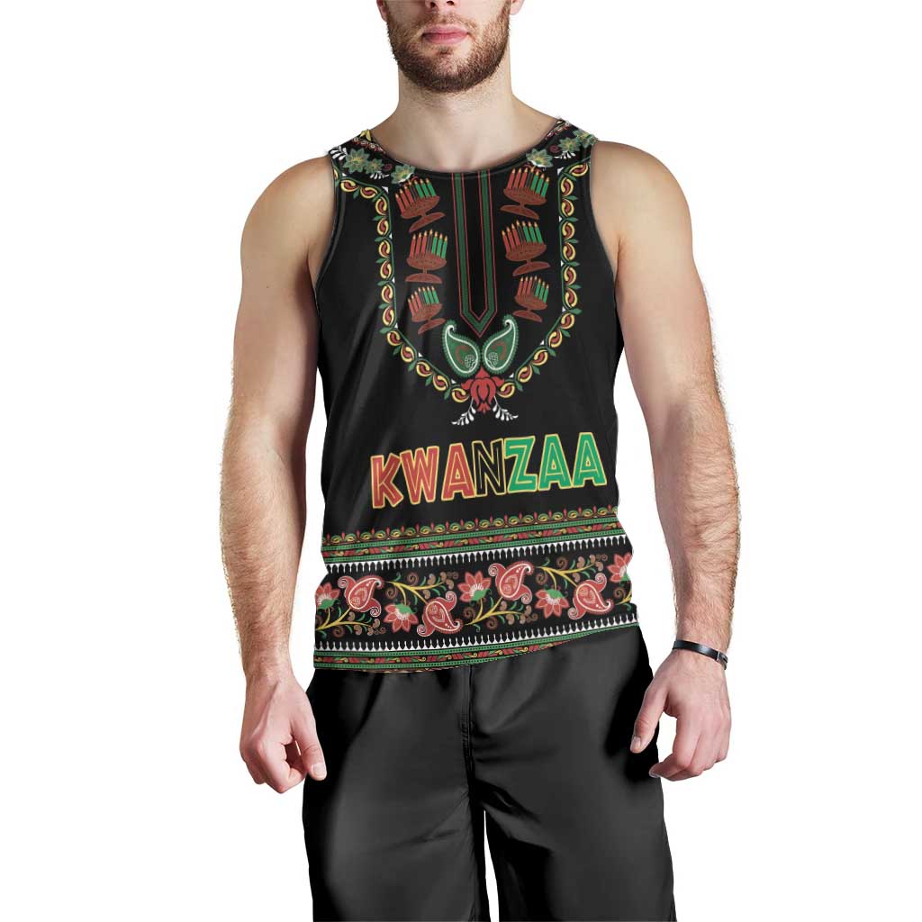 Personalized African-American Kwanzaa Men Tank Top Dashiki Mix Paisley Pattern - Wonder Print Shop