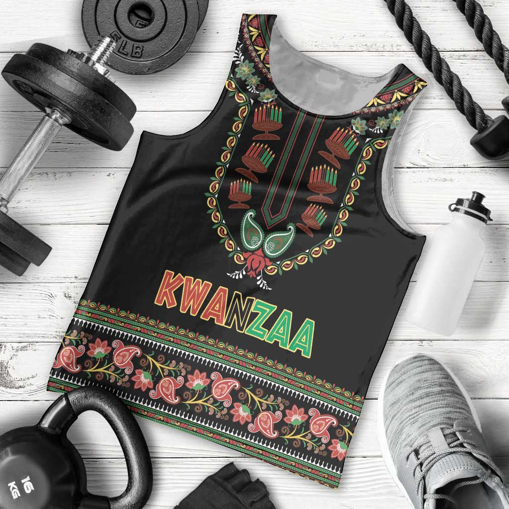 Personalized African-American Kwanzaa Men Tank Top Dashiki Mix Paisley Pattern - Wonder Print Shop