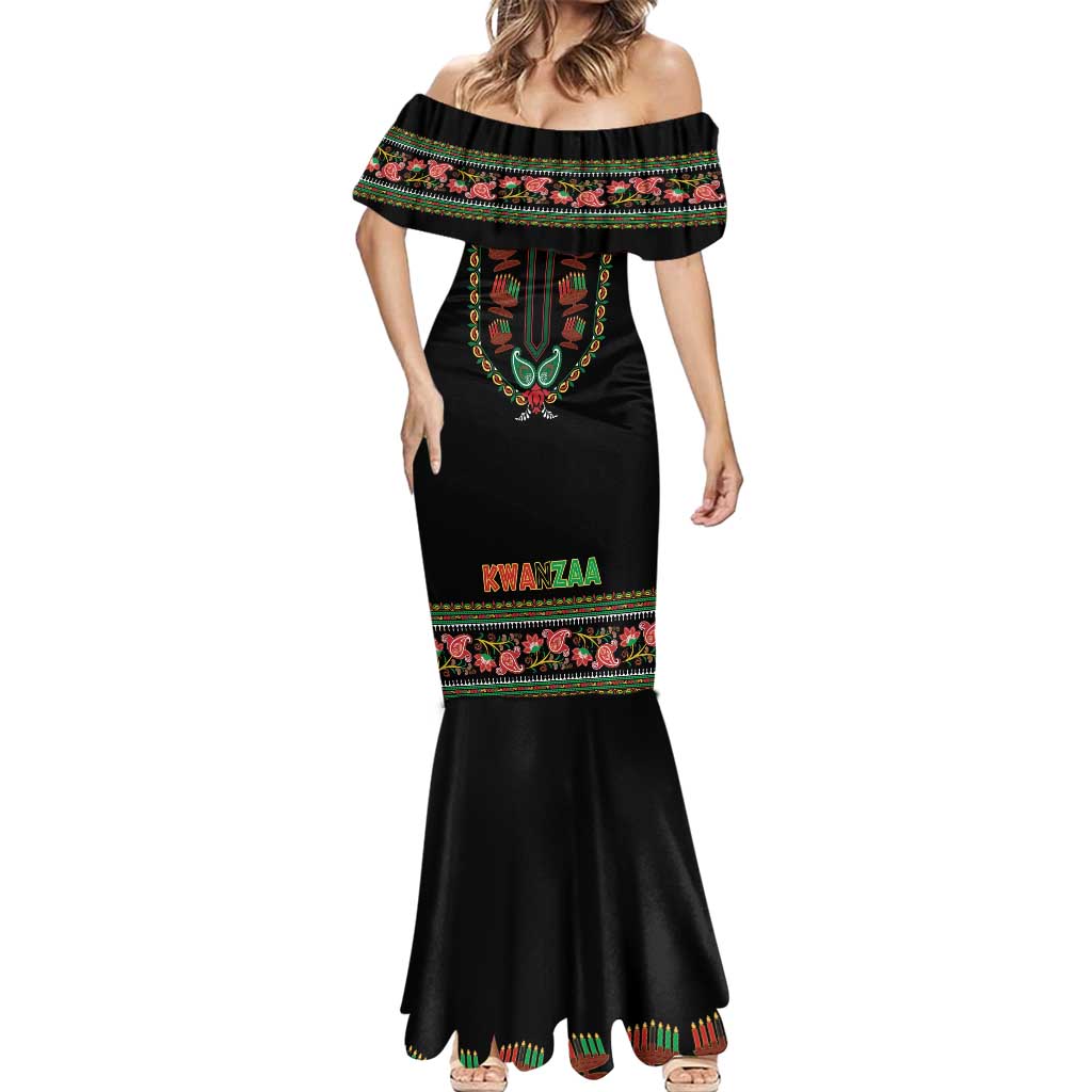 Personalized African-American Kwanzaa Mermaid Dress Dashiki Mix Paisley Pattern - Wonder Print Shop