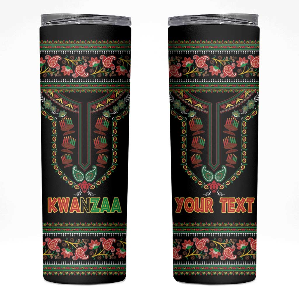 Personalized African-American Kwanzaa Skinny Tumbler Dashiki Mix Paisley Pattern - Wonder Print Shop