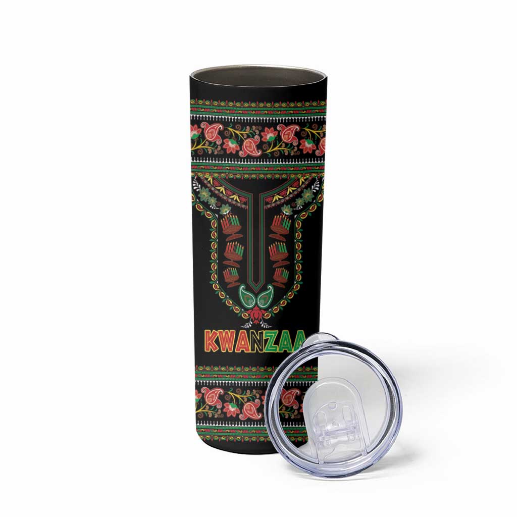 Personalized African-American Kwanzaa Skinny Tumbler Dashiki Mix Paisley Pattern - Wonder Print Shop
