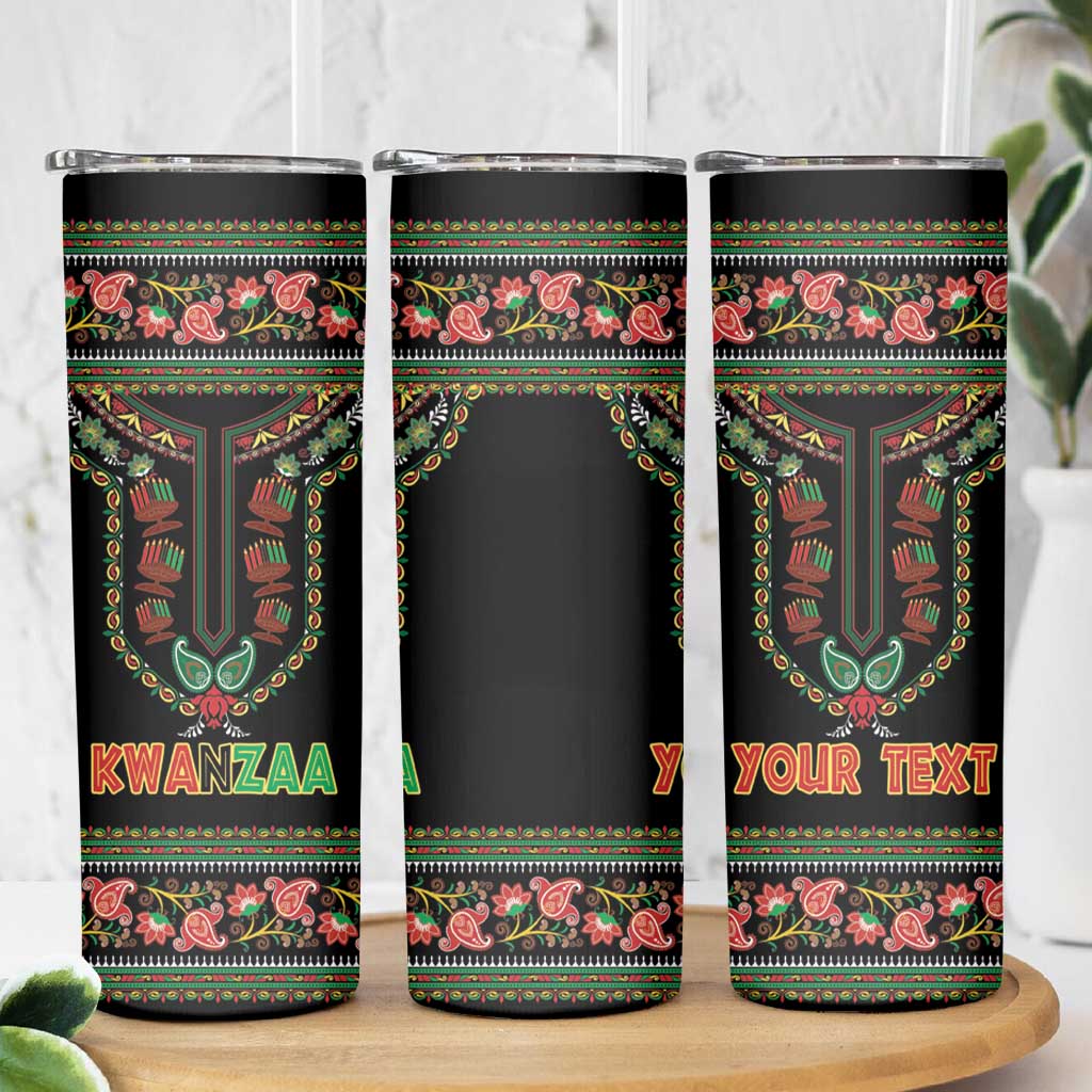 Personalized African-American Kwanzaa Skinny Tumbler Dashiki Mix Paisley Pattern - Wonder Print Shop
