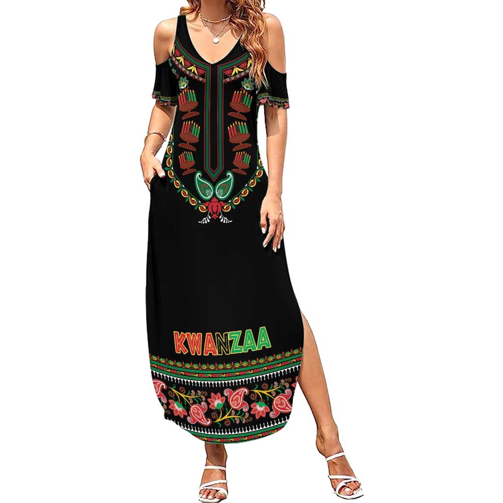 Personalized African-American Kwanzaa Summer Maxi Dress Dashiki Mix Paisley Pattern - Wonder Print Shop