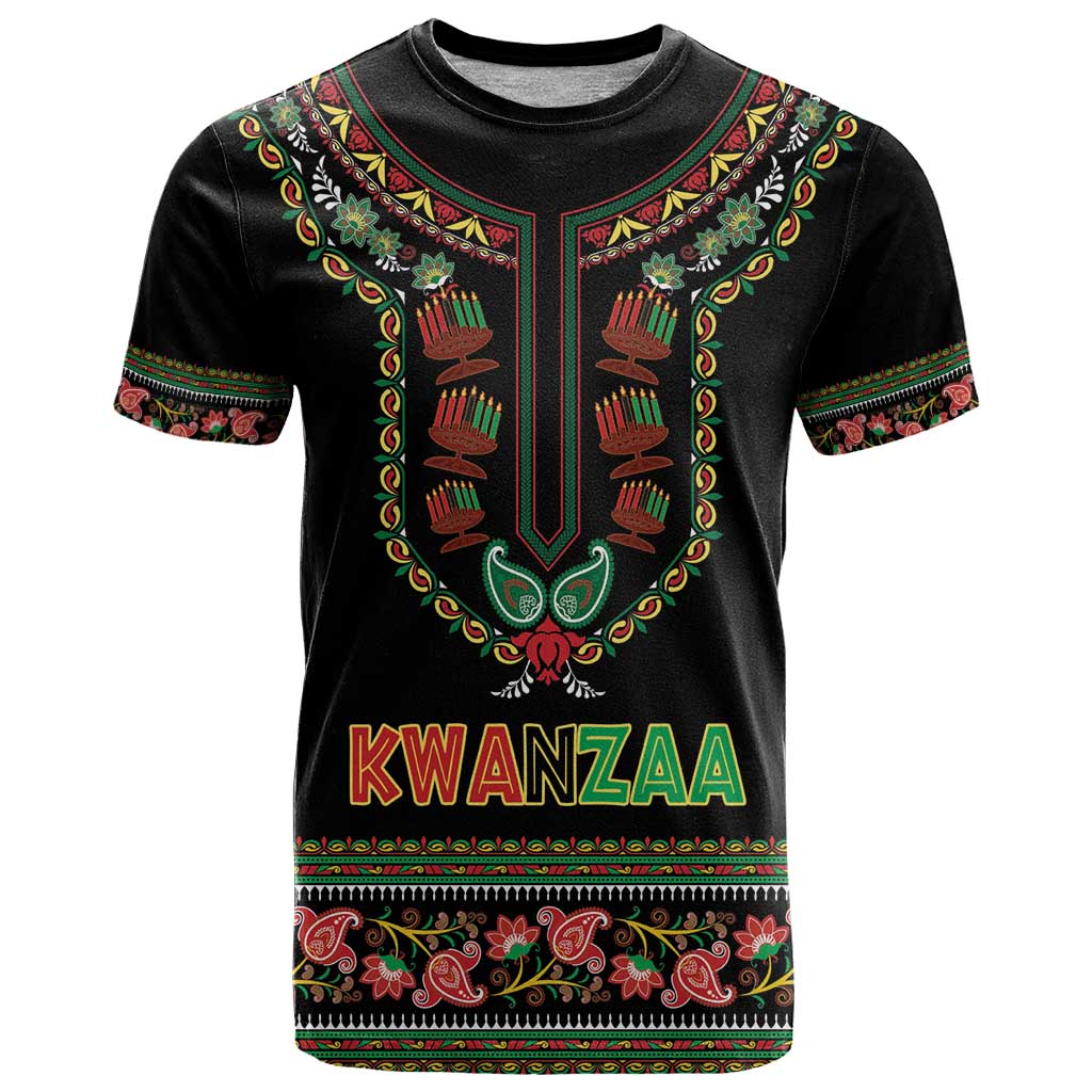 Personalized African-American Kwanzaa T Shirt Dashiki Mix Paisley Pattern - Wonder Print Shop