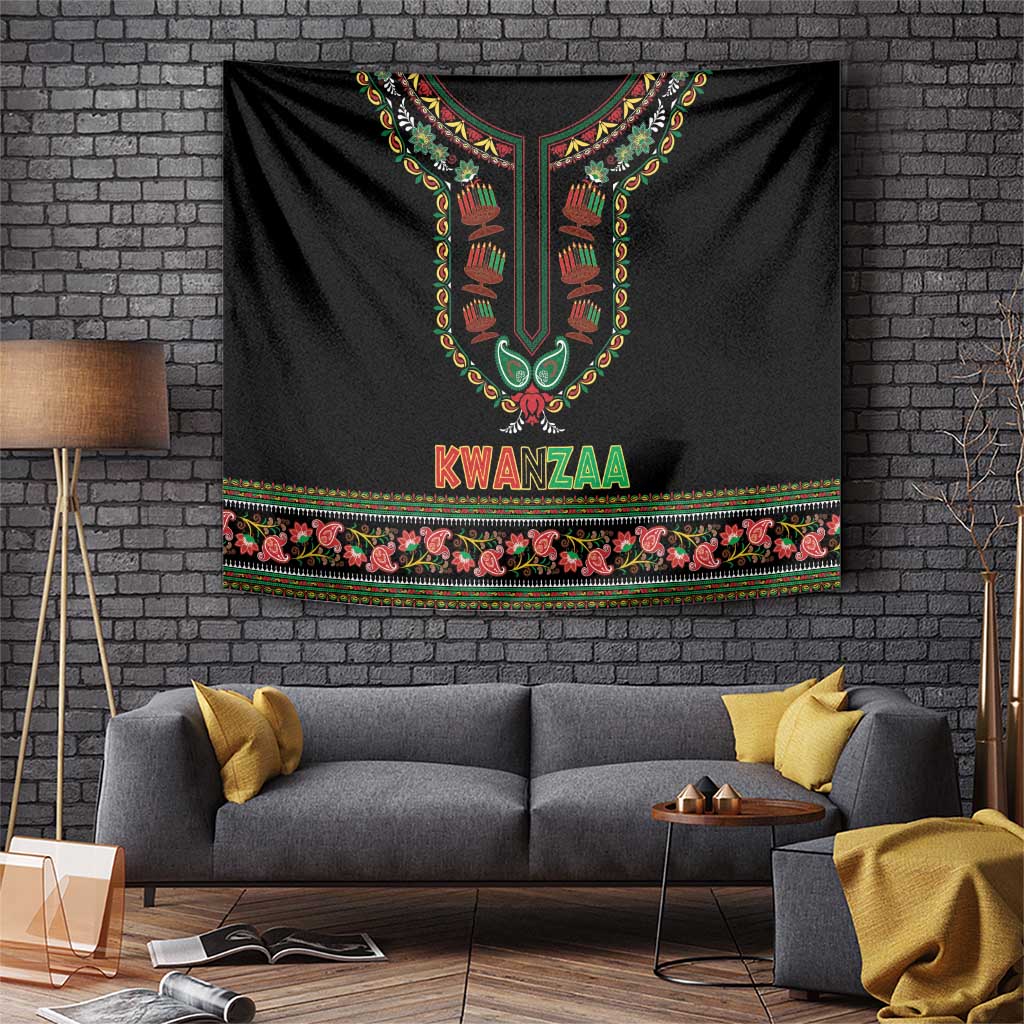 African-American Kwanzaa Tapestry Dashiki Mix Paisley Pattern - Wonder Print Shop