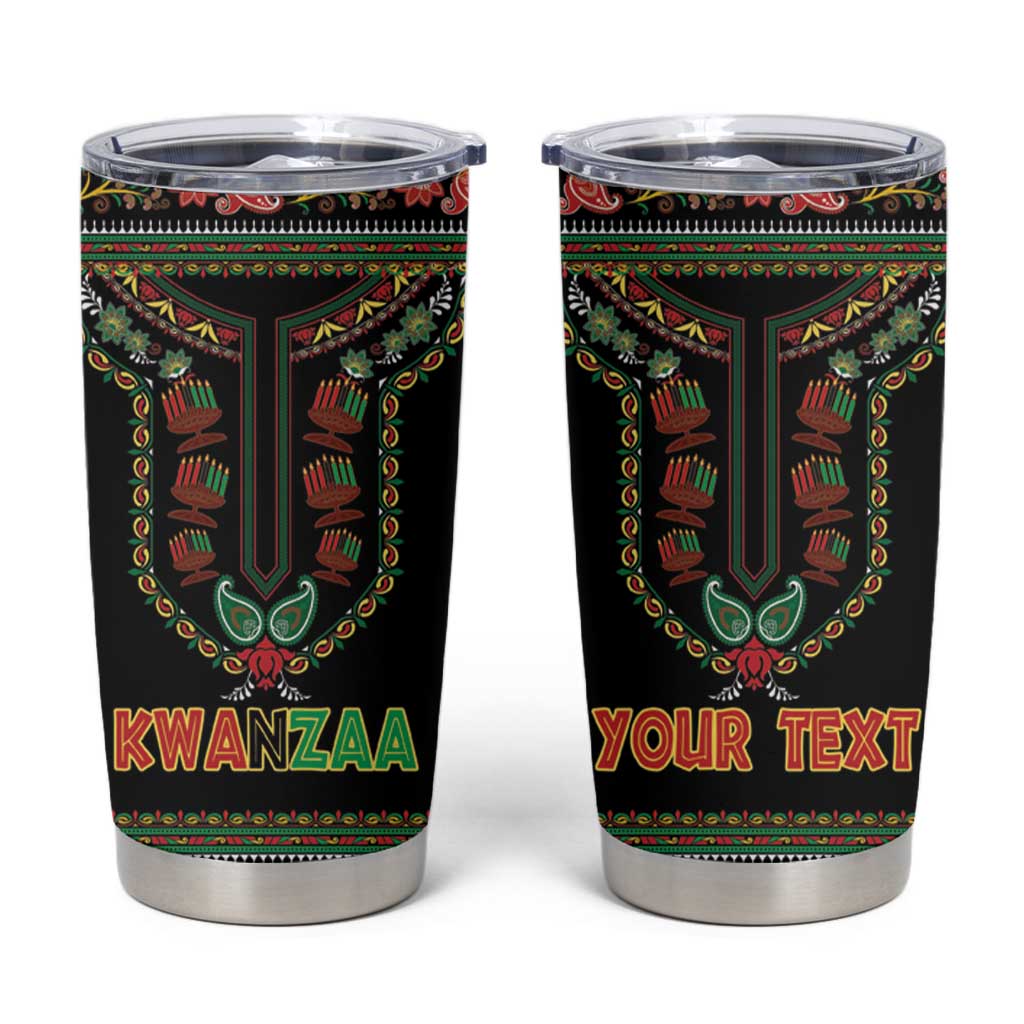 Personalized African-American Kwanzaa Tumbler Cup Dashiki Mix Paisley Pattern - Wonder Print Shop