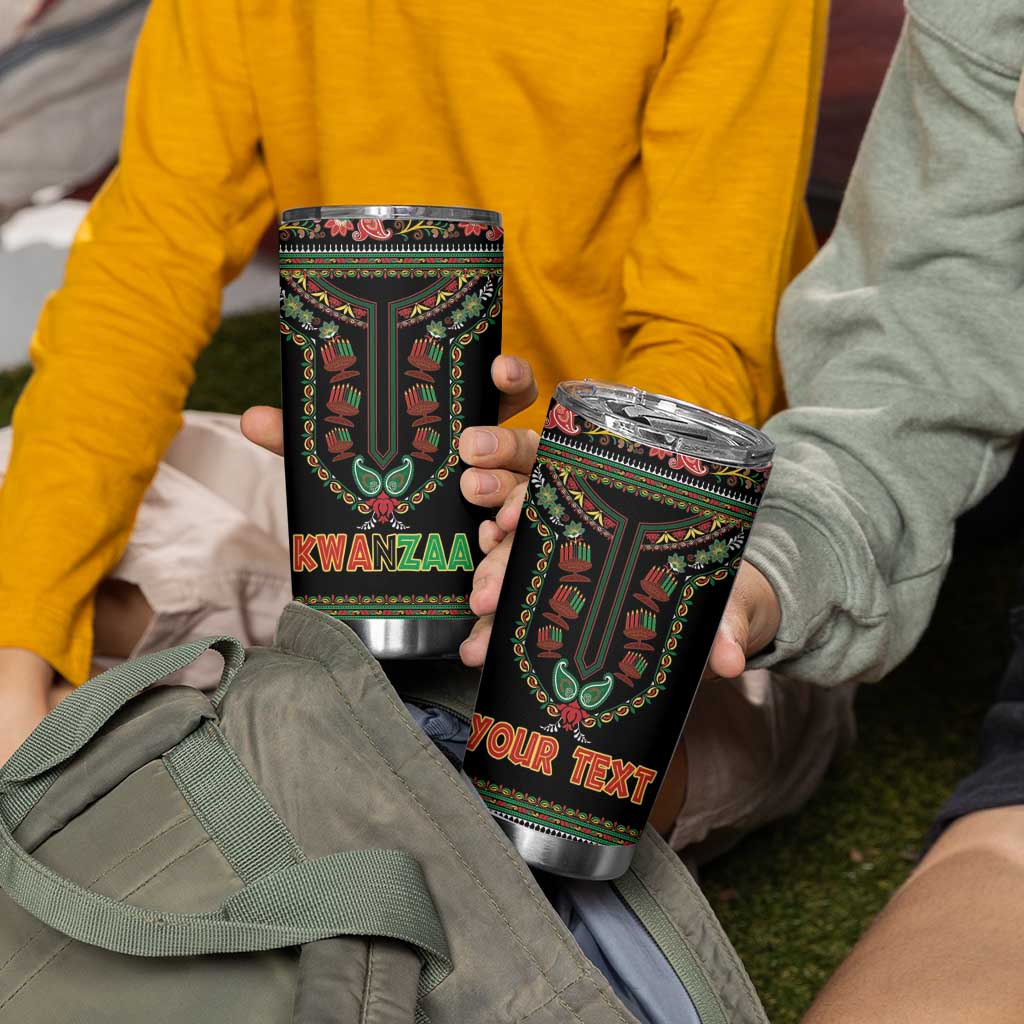 Personalized African-American Kwanzaa Tumbler Cup Dashiki Mix Paisley Pattern - Wonder Print Shop