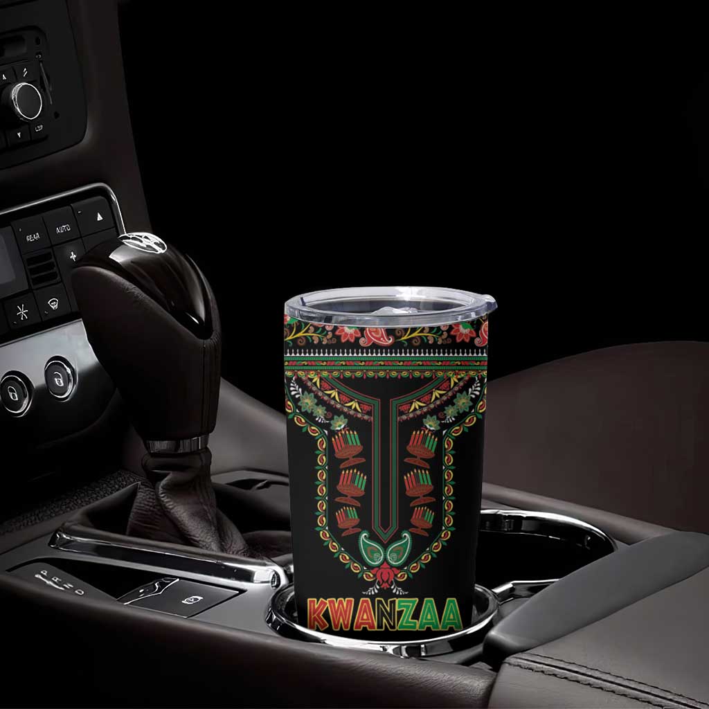 Personalized African-American Kwanzaa Tumbler Cup Dashiki Mix Paisley Pattern - Wonder Print Shop