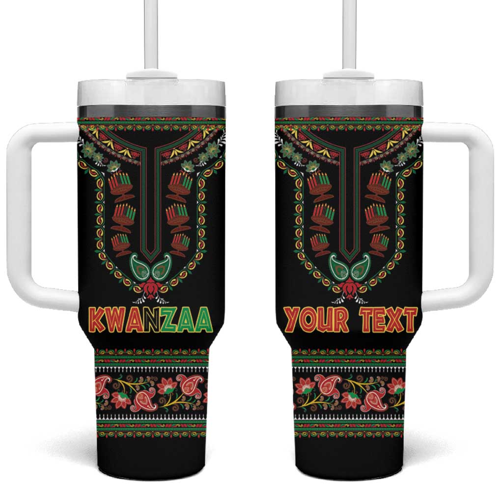 Personalized African-American Kwanzaa Tumbler With Handle Dashiki Mix Paisley Pattern - Wonder Print Shop