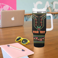 Personalized African-American Kwanzaa Tumbler With Handle Dashiki Mix Paisley Pattern - Wonder Print Shop