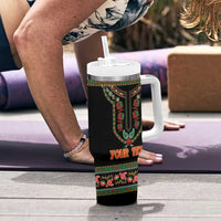 Personalized African-American Kwanzaa Tumbler With Handle Dashiki Mix Paisley Pattern - Wonder Print Shop
