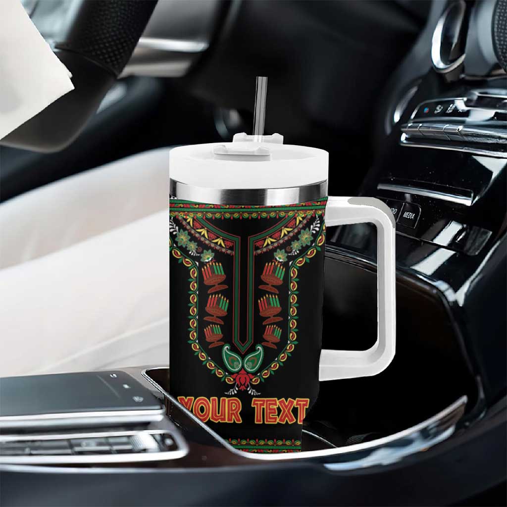 Personalized African-American Kwanzaa Tumbler With Handle Dashiki Mix Paisley Pattern - Wonder Print Shop