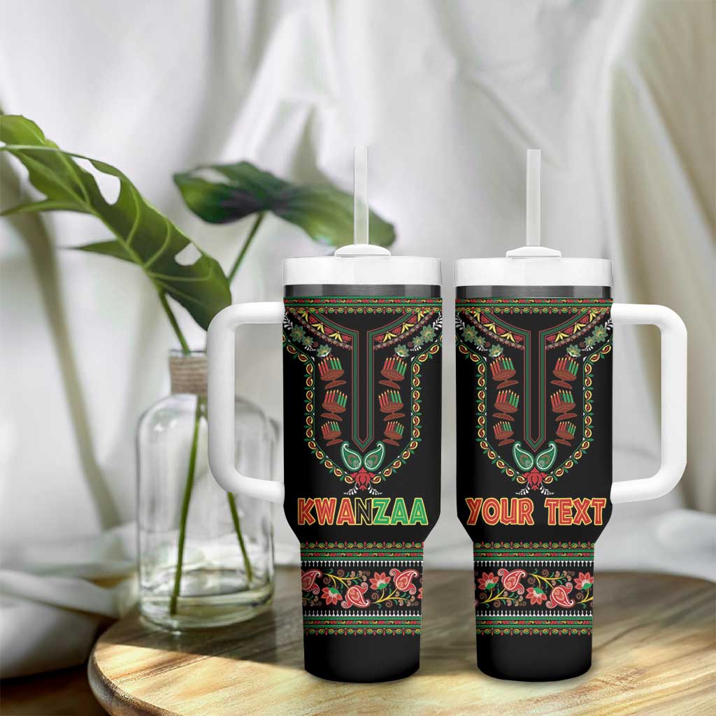 Personalized African-American Kwanzaa Tumbler With Handle Dashiki Mix Paisley Pattern - Wonder Print Shop