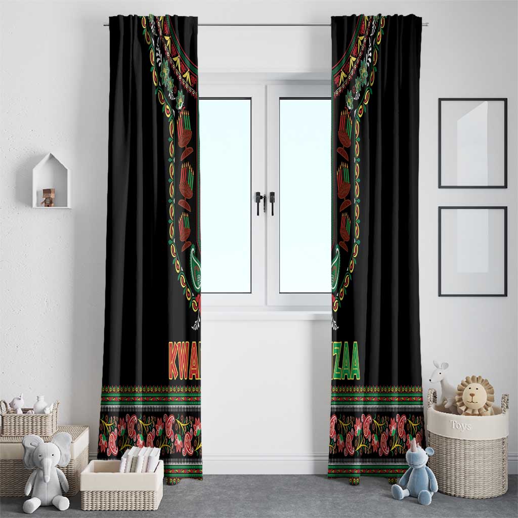 African-American Kwanzaa Window Curtain Dashiki Mix Paisley Pattern - Wonder Print Shop