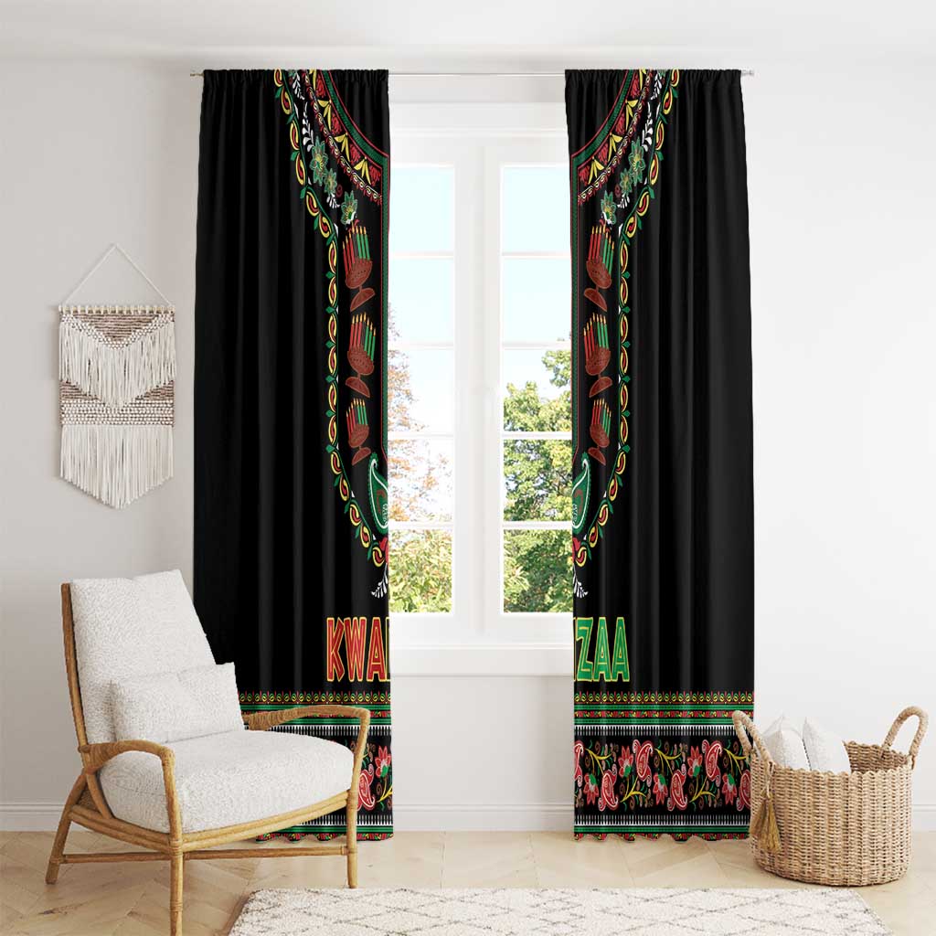 African-American Kwanzaa Window Curtain Dashiki Mix Paisley Pattern - Wonder Print Shop