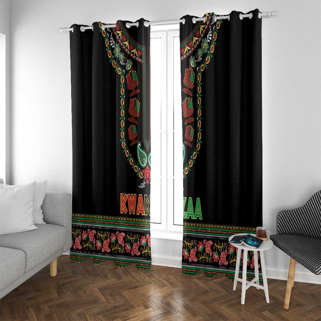 African-American Kwanzaa Window Curtain Dashiki Mix Paisley Pattern - Wonder Print Shop