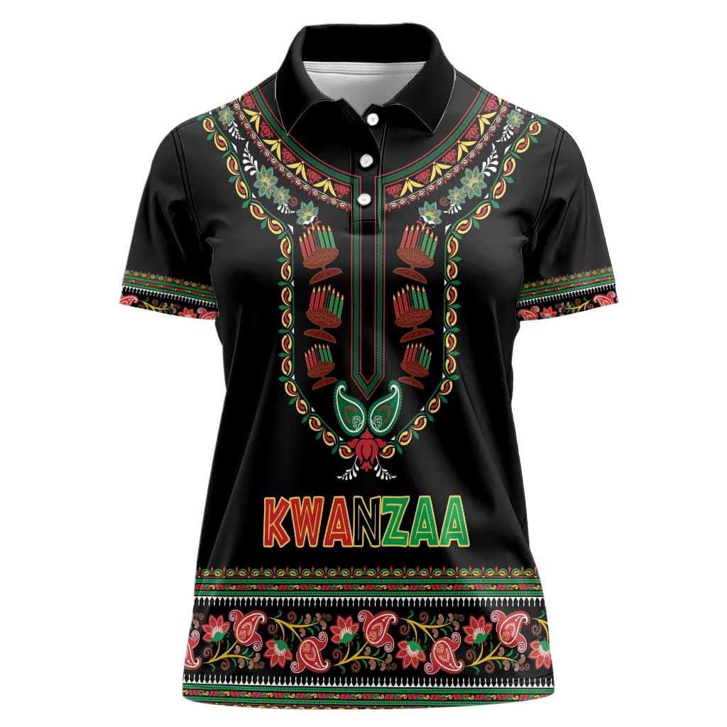 Personalized African-American Kwanzaa Women Polo Shirt Dashiki Mix Paisley Pattern - Wonder Print Shop