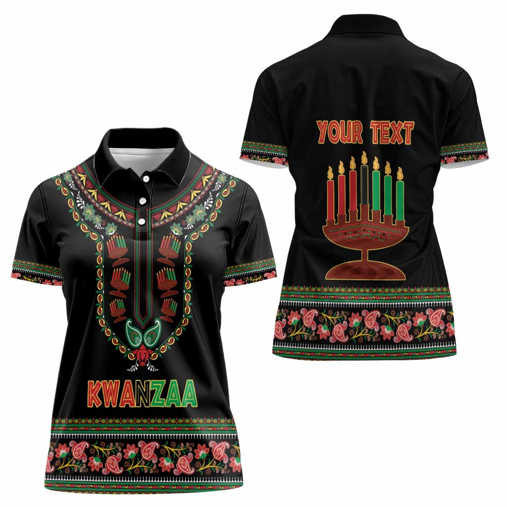 Personalized African-American Kwanzaa Women Polo Shirt Dashiki Mix Paisley Pattern - Wonder Print Shop