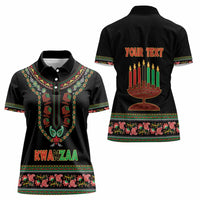 Personalized African-American Kwanzaa Women Polo Shirt Dashiki Mix Paisley Pattern - Wonder Print Shop
