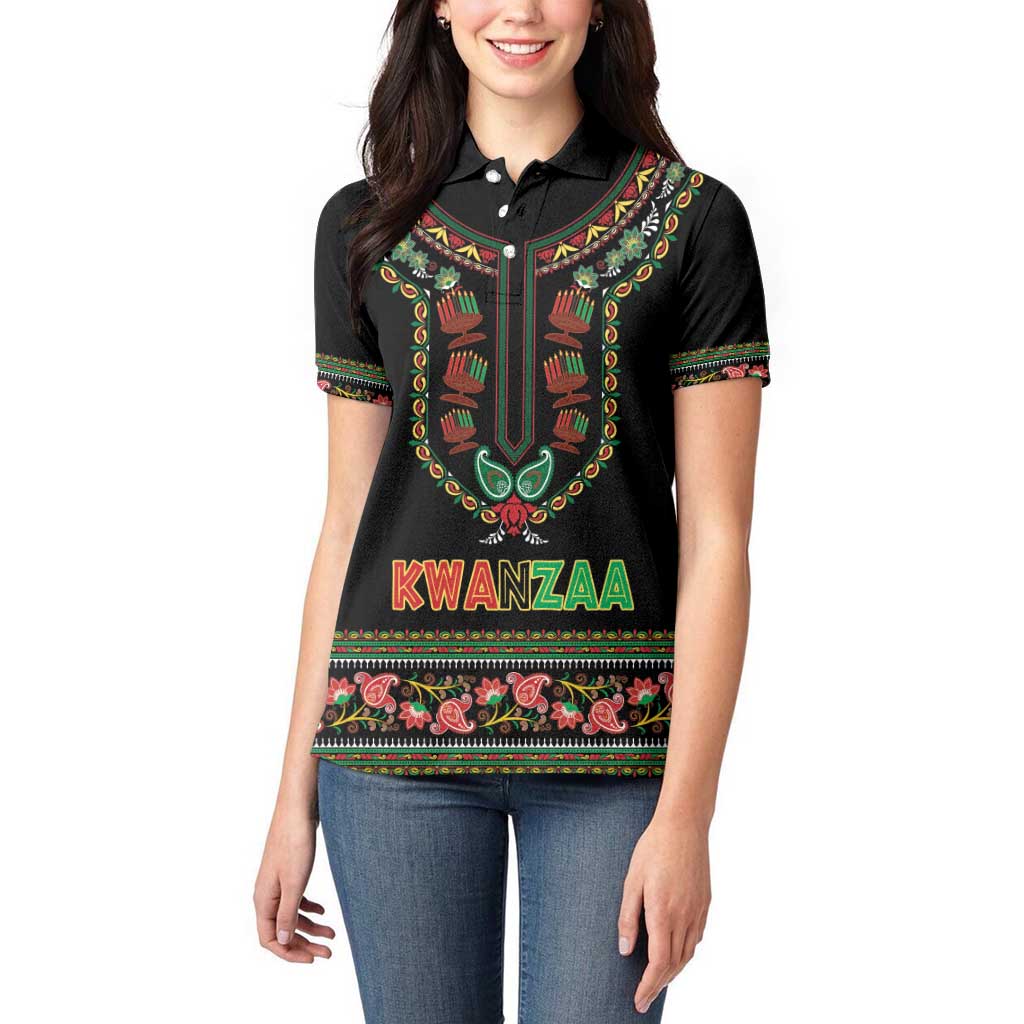 Personalized African-American Kwanzaa Women Polo Shirt Dashiki Mix Paisley Pattern - Wonder Print Shop