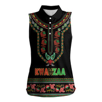 Personalized African-American Kwanzaa Women Sleeveless Polo Shirt Dashiki Mix Paisley Pattern - Wonder Print Shop