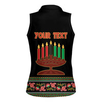 Personalized African-American Kwanzaa Women Sleeveless Polo Shirt Dashiki Mix Paisley Pattern - Wonder Print Shop