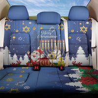 Merry Chrismukkah Back Car Seat Cover Hanukkah Memorah Mix Poinsettia - Wonder Print Shop