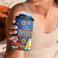 Personalised Merry Chrismukkah 4 in 1 Can Cooler Tumbler Hanukkah Memorah Mix Poinsettia - Wonder Print Shop
