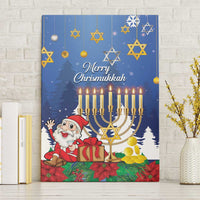 Merry Chrismukkah Canvas Wall Art Hanukkah Memorah Mix Poinsettia - Wonder Print Shop