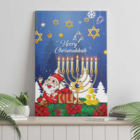 Merry Chrismukkah Canvas Wall Art Hanukkah Memorah Mix Poinsettia - Wonder Print Shop