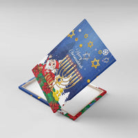 Merry Chrismukkah Canvas Wall Art Hanukkah Memorah Mix Poinsettia - Wonder Print Shop