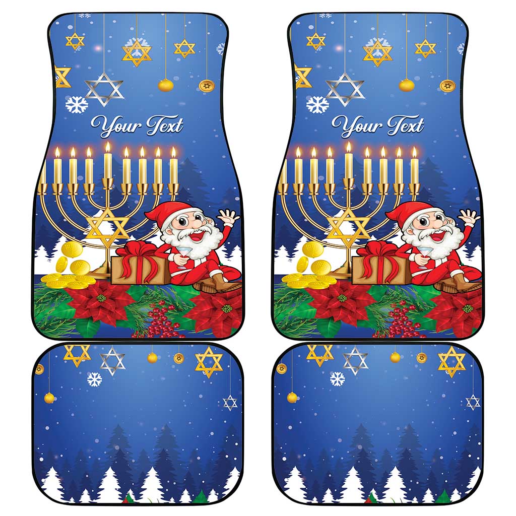Merry Chrismukkah Car Mats Hanukkah Memorah Mix Poinsettia - Wonder Print Shop