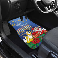 Merry Chrismukkah Car Mats Hanukkah Memorah Mix Poinsettia - Wonder Print Shop