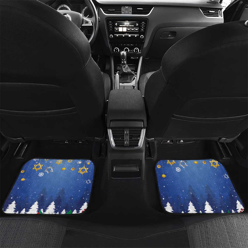 Merry Chrismukkah Car Mats Hanukkah Memorah Mix Poinsettia - Wonder Print Shop
