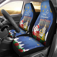 Merry Chrismukkah Car Seat Cover Hanukkah Memorah Mix Poinsettia - Wonder Print Shop