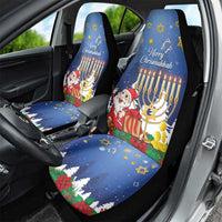 Merry Chrismukkah Car Seat Cover Hanukkah Memorah Mix Poinsettia - Wonder Print Shop
