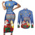 Personalised Merry Chrismukkah Couples Matching Short Sleeve Bodycon Dress and Long Sleeve Button Shirt Hanukkah Memorah Mix Poinsettia - Wonder Print Shop