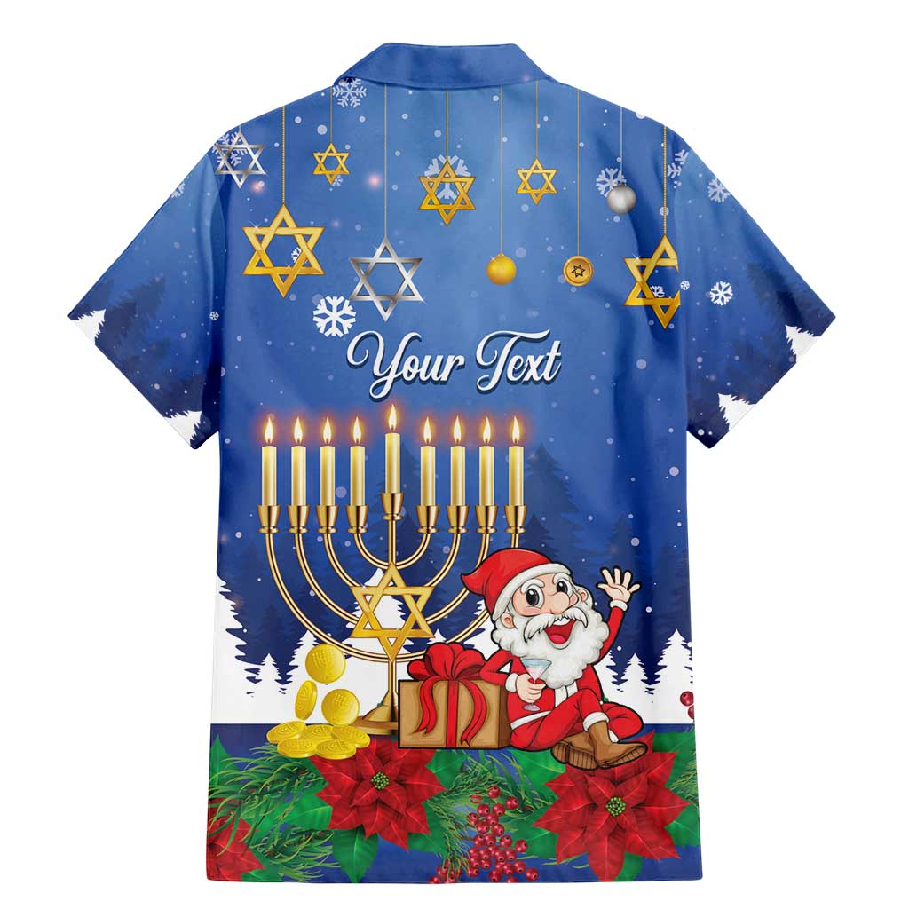 Personalised Merry Chrismukkah Family Matching Mermaid Dress and Hawaiian Shirt Hanukkah Memorah Mix Poinsettia - Wonder Print Shop