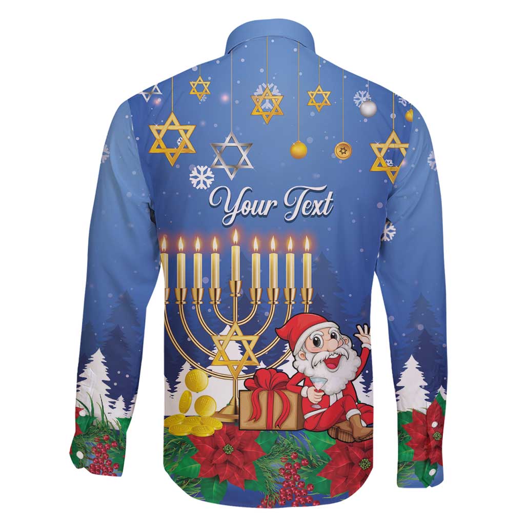 Personalised Merry Chrismukkah Family Matching Puletasi and Hawaiian Shirt Hanukkah Memorah Mix Poinsettia - Wonder Print Shop